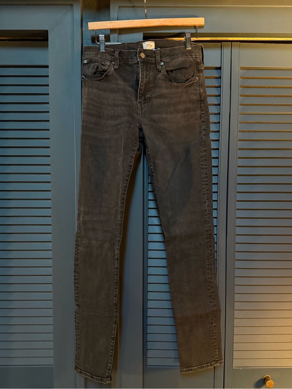 J. Crew Men's 250 Skinny Fit Jeans in Charcoal Black 31x34